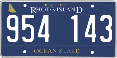 RI license plate 954143