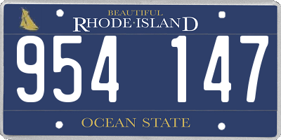 RI license plate 954147