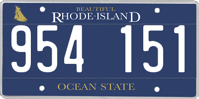 RI license plate 954151