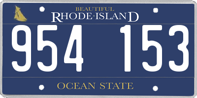 RI license plate 954153