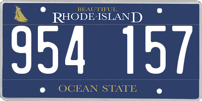 RI license plate 954157