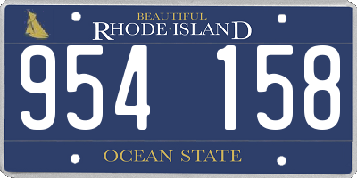 RI license plate 954158