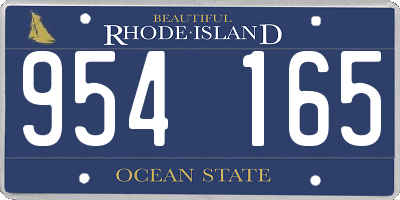 RI license plate 954165