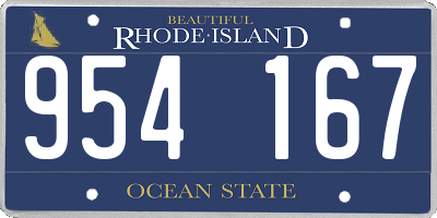 RI license plate 954167