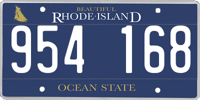 RI license plate 954168