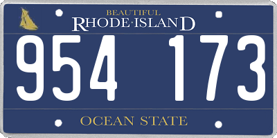 RI license plate 954173