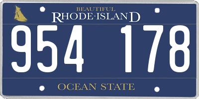 RI license plate 954178