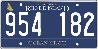 RI license plate 954182