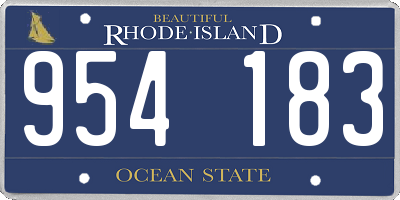 RI license plate 954183