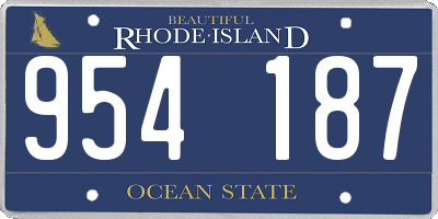 RI license plate 954187
