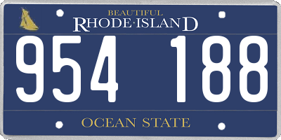 RI license plate 954188