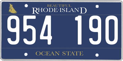 RI license plate 954190