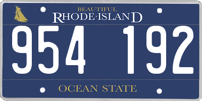 RI license plate 954192