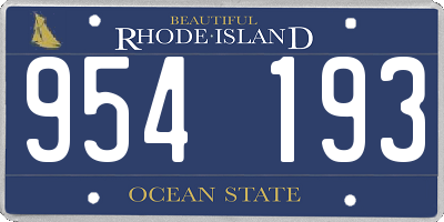 RI license plate 954193