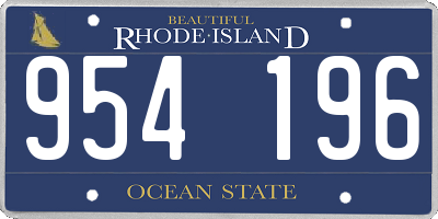 RI license plate 954196