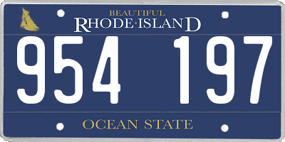 RI license plate 954197