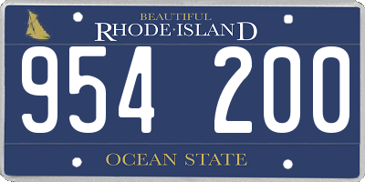 RI license plate 954200