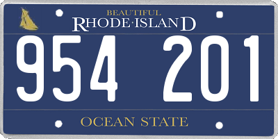 RI license plate 954201