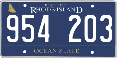 RI license plate 954203