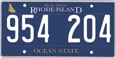 RI license plate 954204