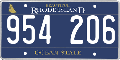 RI license plate 954206