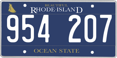 RI license plate 954207