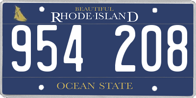 RI license plate 954208