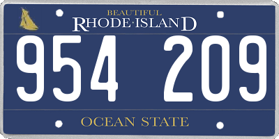 RI license plate 954209