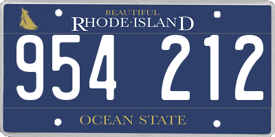 RI license plate 954212