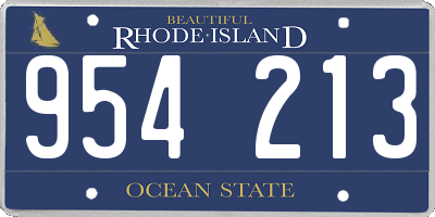 RI license plate 954213