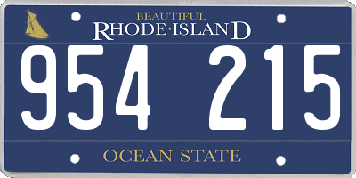 RI license plate 954215