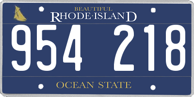 RI license plate 954218