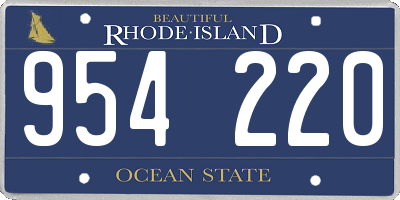 RI license plate 954220