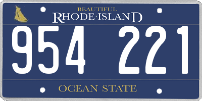 RI license plate 954221