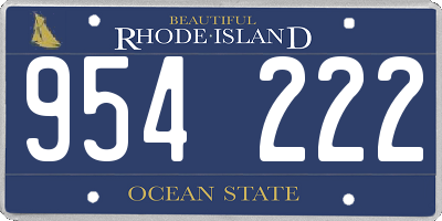RI license plate 954222