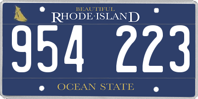 RI license plate 954223