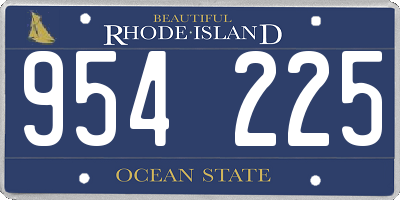 RI license plate 954225