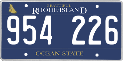 RI license plate 954226
