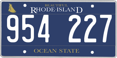 RI license plate 954227