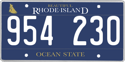 RI license plate 954230