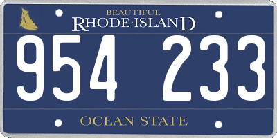 RI license plate 954233