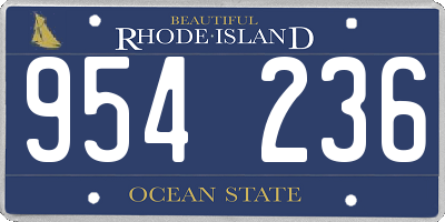 RI license plate 954236