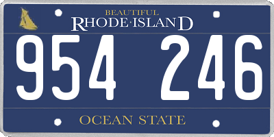 RI license plate 954246