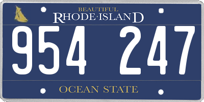 RI license plate 954247