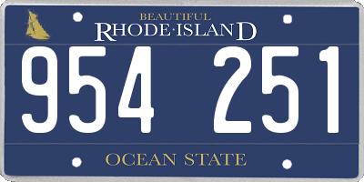 RI license plate 954251