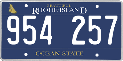 RI license plate 954257