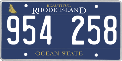 RI license plate 954258