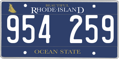 RI license plate 954259