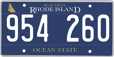 RI license plate 954260