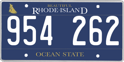 RI license plate 954262